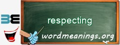 WordMeaning blackboard for respecting